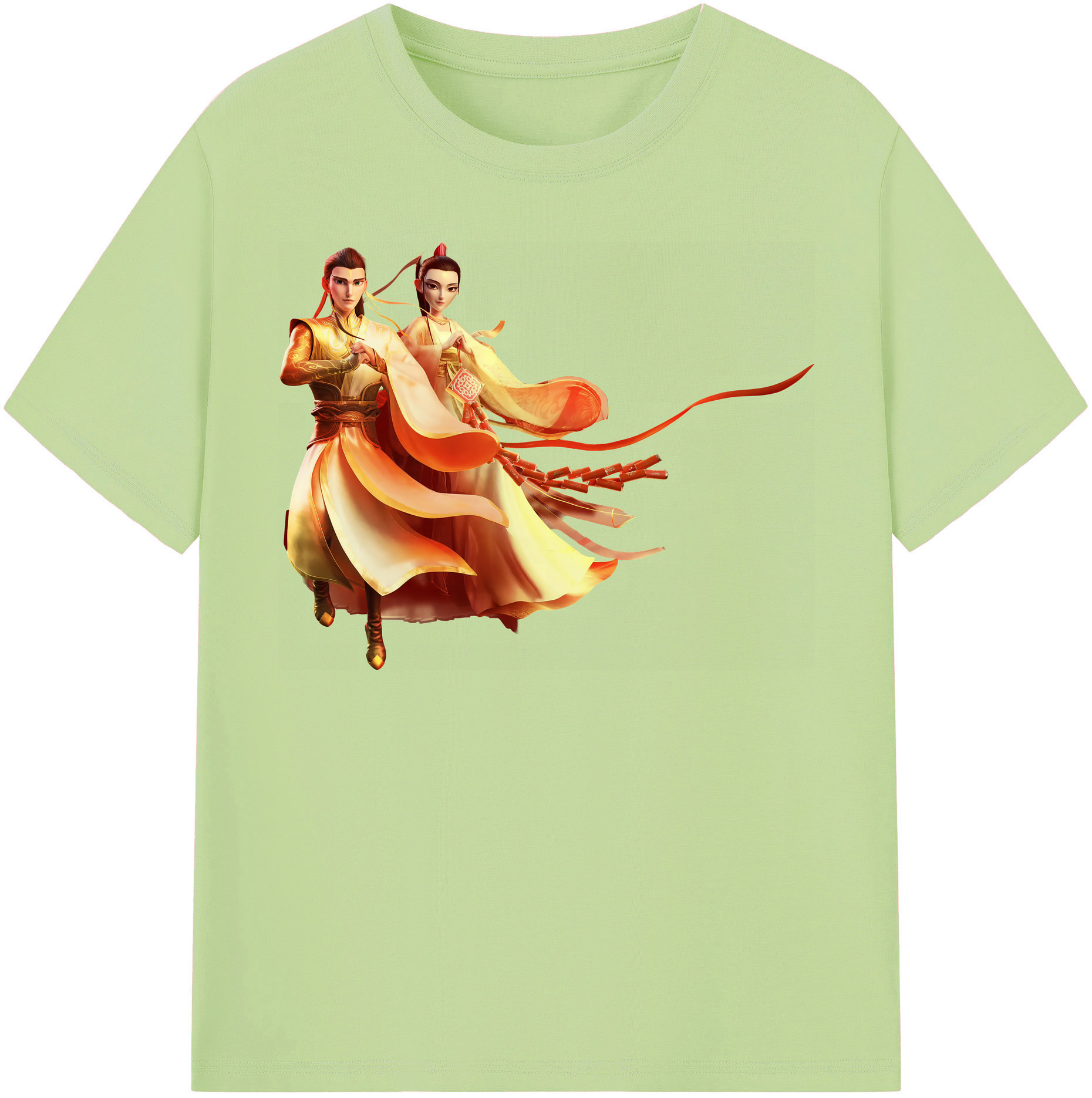 （画像用） Ne Zha 2 ナタ 魔童の大暴れ 綿100％半袖Tシャツ（フロントプリント）